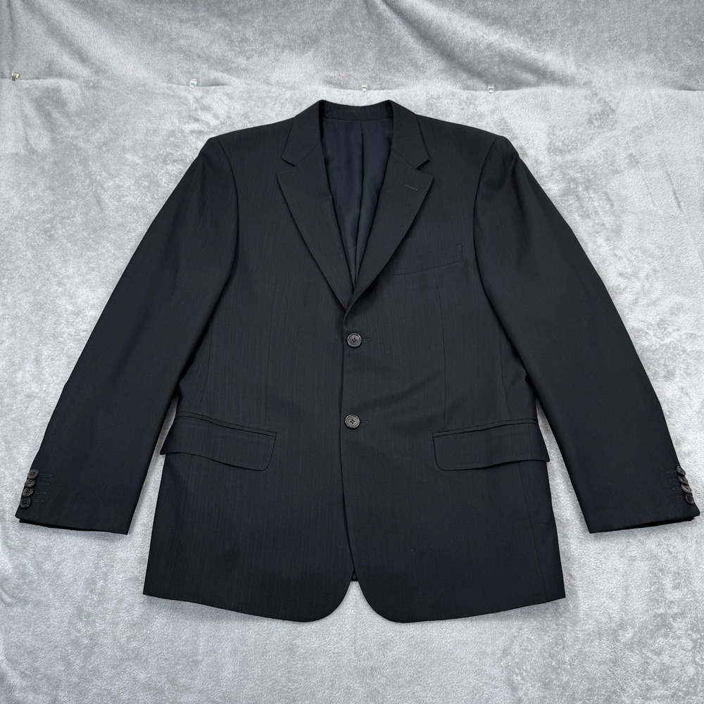 Valentino Virgin Wool Blazer Mens US 40S EU 50‎ Sport Coat Jacket 2-Button Black